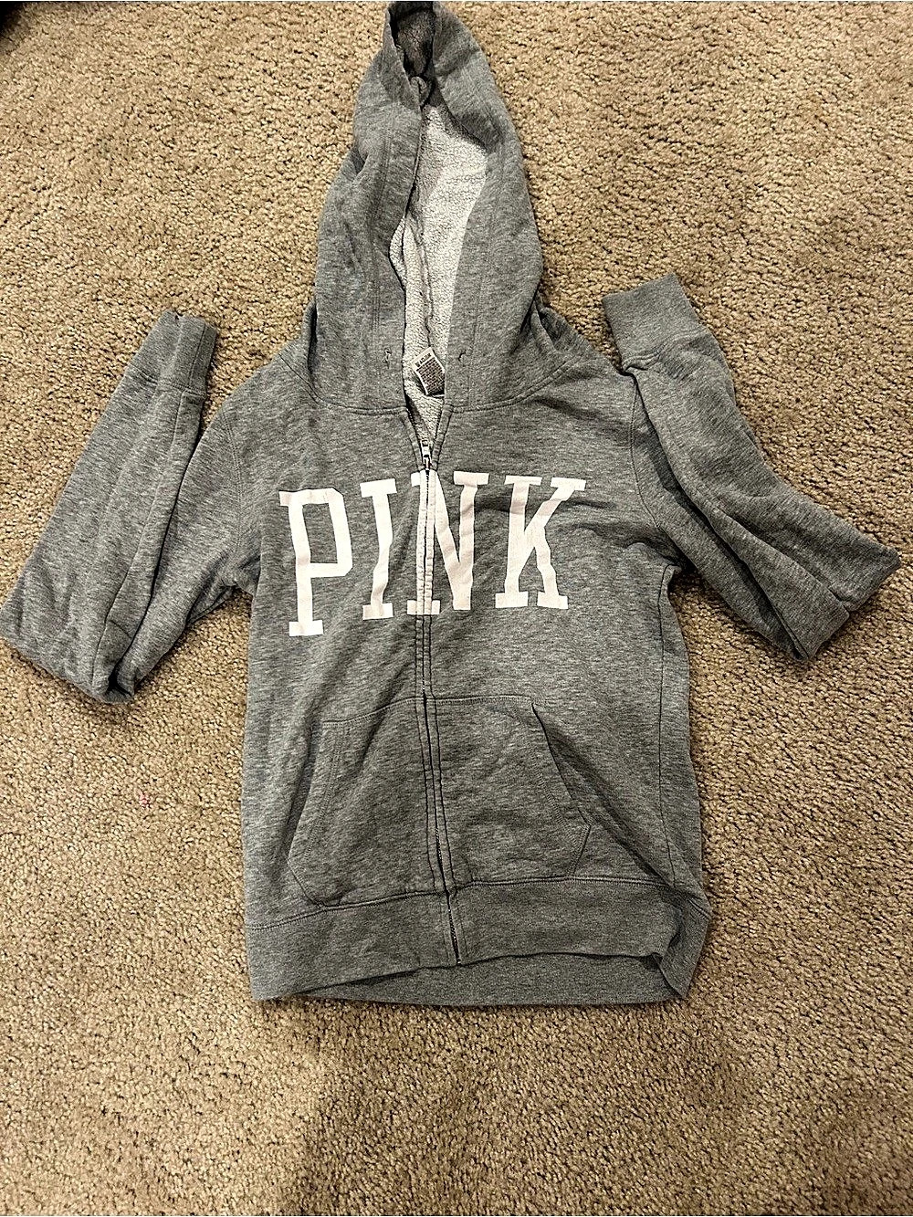 Victoria's Secret PINK Zip Hoodie Gray XS